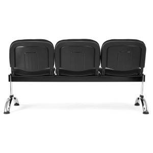 Bancada para recepción 3 asientos MOBY BASE, tela negra