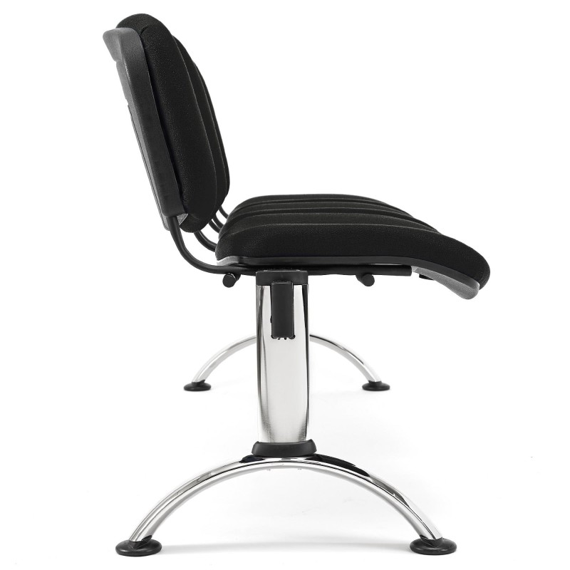 Bancada para recepción 3 asientos MOBY BASE, tela negra