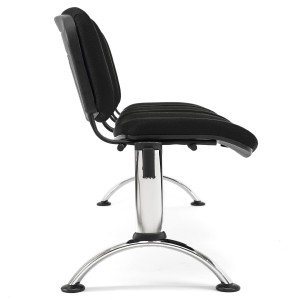 Bancada para recepción 3 asientos MOBY BASE, tela negra