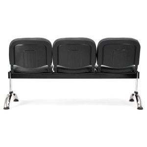Bancada para recepción 3 asientos MOBY BASE, tela negra