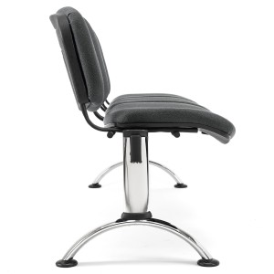 Bancada para recepción 3 asientos MOBY BASE, tela negra