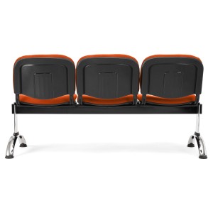 Bancada para recepción 3 asientos MOBY BASE, tela negra