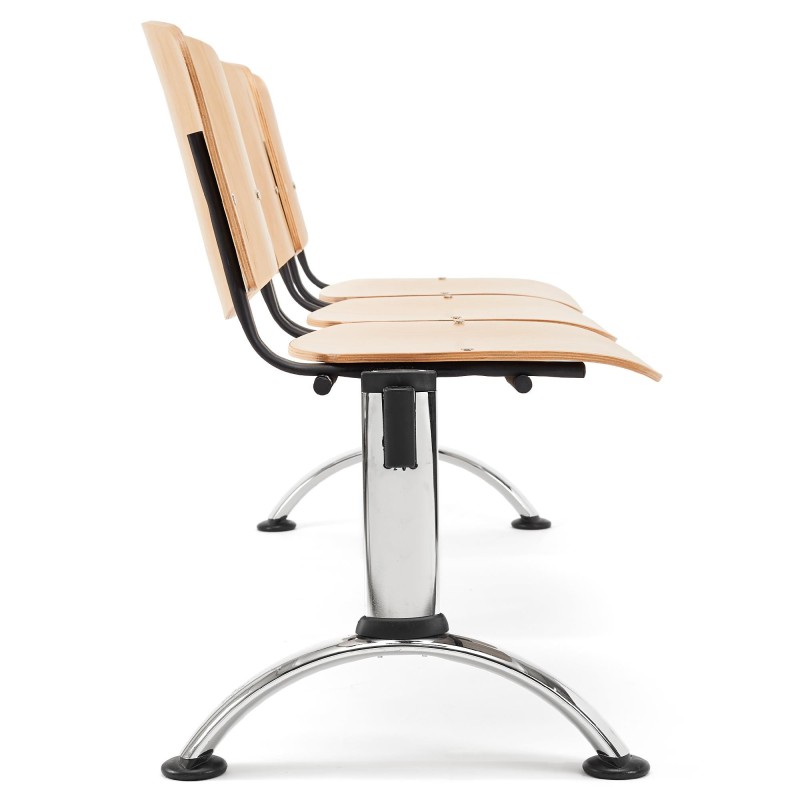 Bancada para recepción 3 asientos MOBY BASE, tela negra