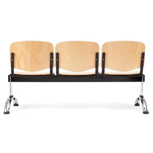 Bancada para recepción 3 asientos MOBY BASE, tela negra