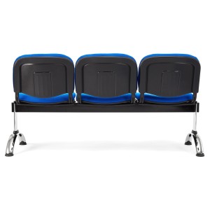 Bancada para recepción 3 asientos MOBY BASE, tela negra