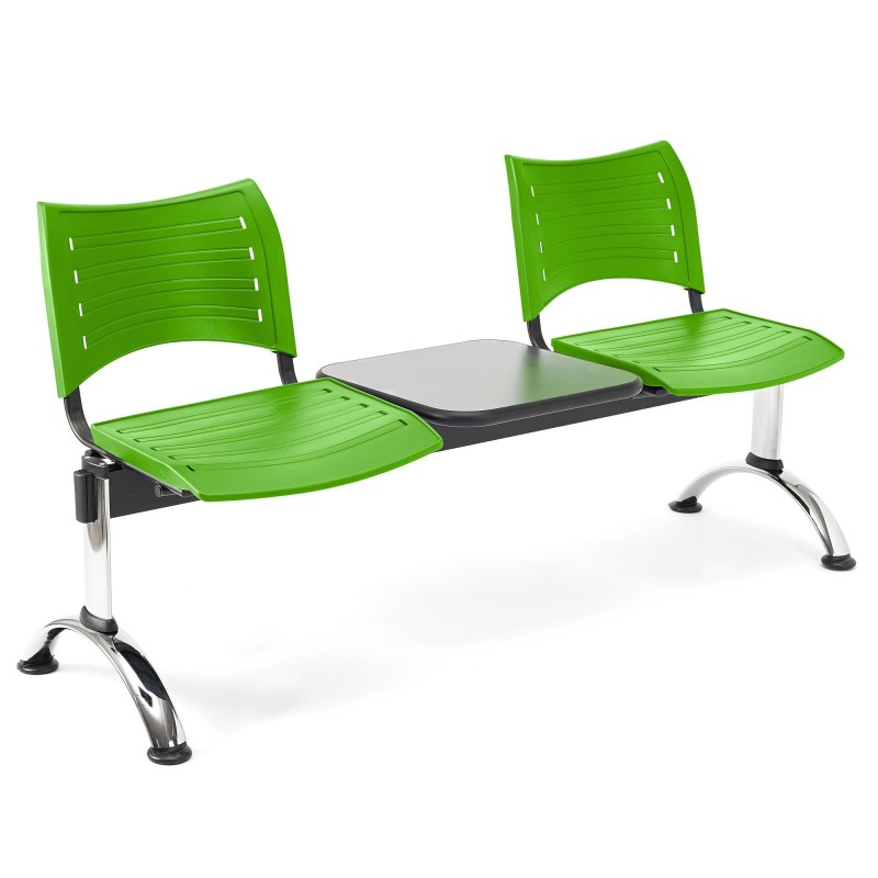 Bancada 2 asientos y mesa ELVA, negro