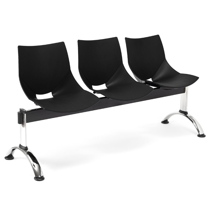 Bancada para recepción 3 asientos AMIR, negro