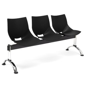 Bancada para recepción 3 asientos AMIR, negro
