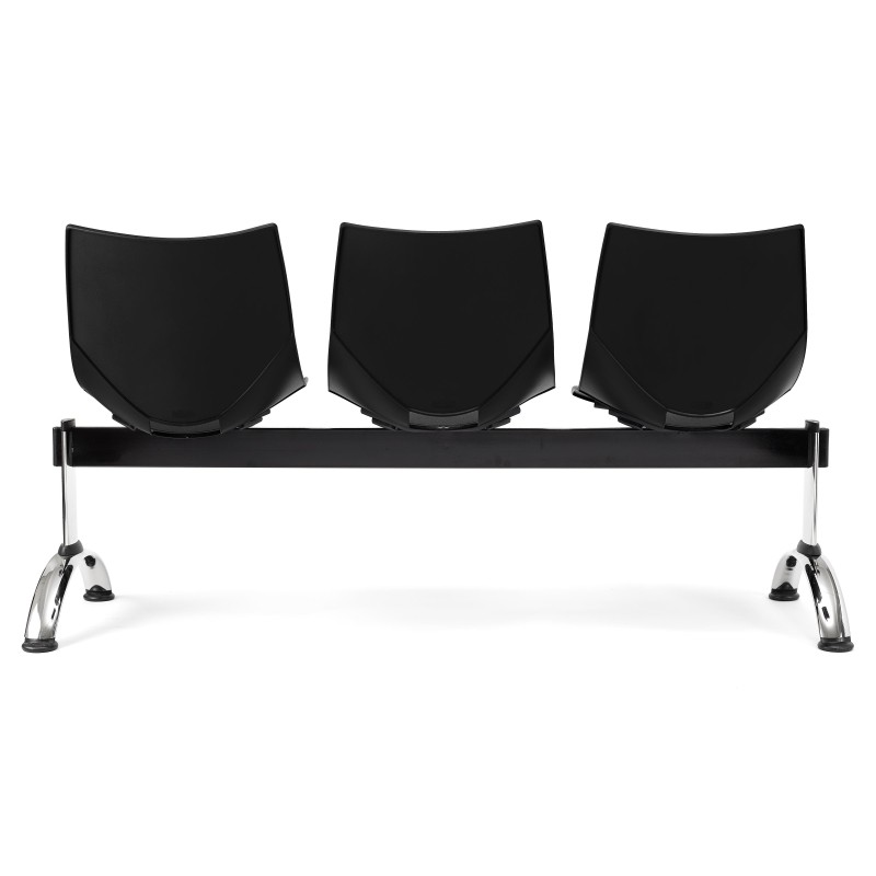 Bancada para recepción 3 asientos AMIR, negro