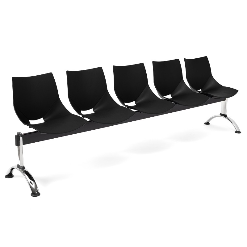 Bancada para recepción 5 asientos AMIR, negro