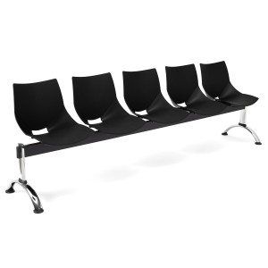 Bancada para recepción 5 asientos AMIR, negro