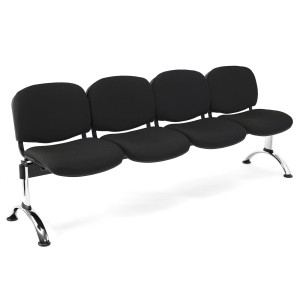 Bancada para recepción 4 asientos MOBY BASE, tela negro