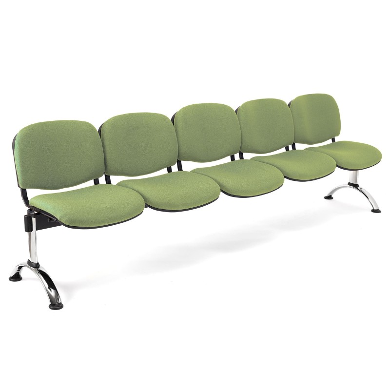 Bancada para recepción 5 asientos MOBY BASE, tela negro