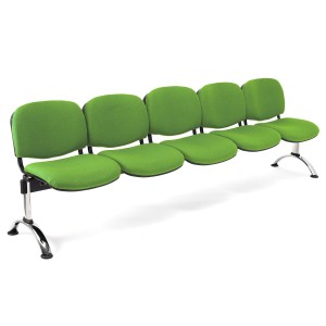 Bancada para recepción 5 asientos MOBY BASE, tela negro