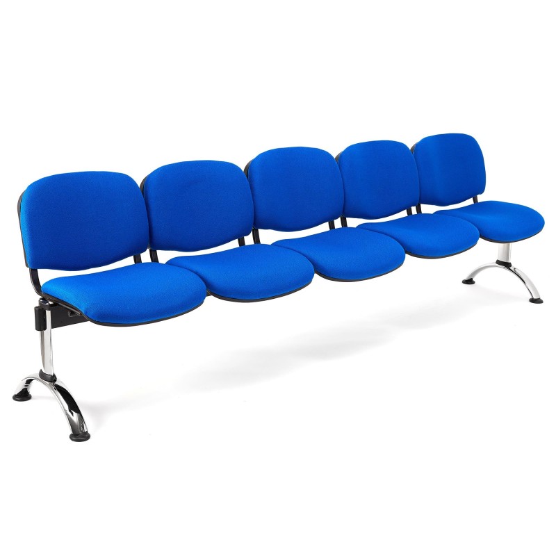 Bancada para recepción 5 asientos MOBY BASE, tela negro