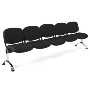Bancada para recepción 5 asientos MOBY BASE, tela negro