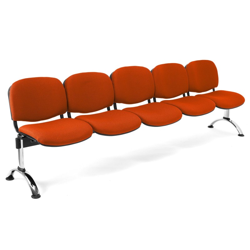 Bancada para recepción 5 asientos MOBY BASE, tela negro