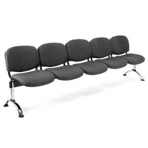 Bancada para recepción 5 asientos MOBY BASE, tela negro