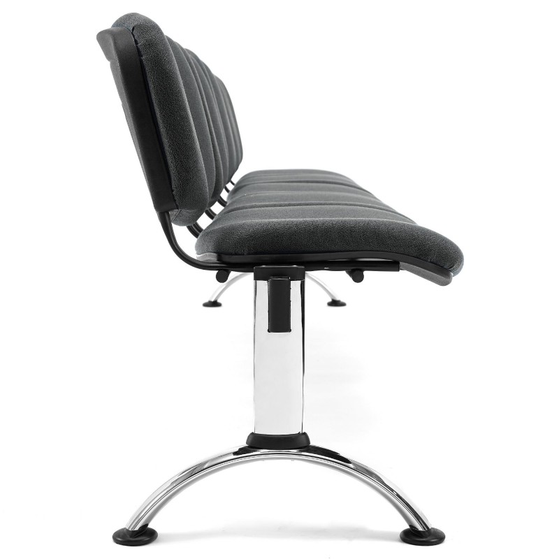 Bancada para recepción 5 asientos MOBY BASE, tela negro