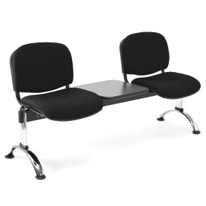 Bancada para recepción 2 asientos y mesa  MOBY BASE, tela negro