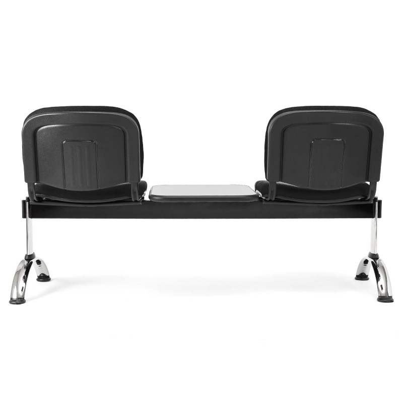 Bancada para recepción 2 asientos y mesa  MOBY BASE, tela negro