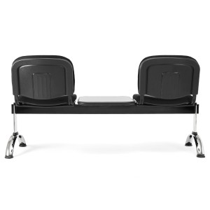 Bancada para recepción 2 asientos y mesa  MOBY BASE, tela negro
