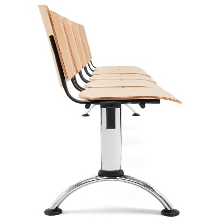 Bancada para recepción 5 asientos MOBY BASE, madera haya 2