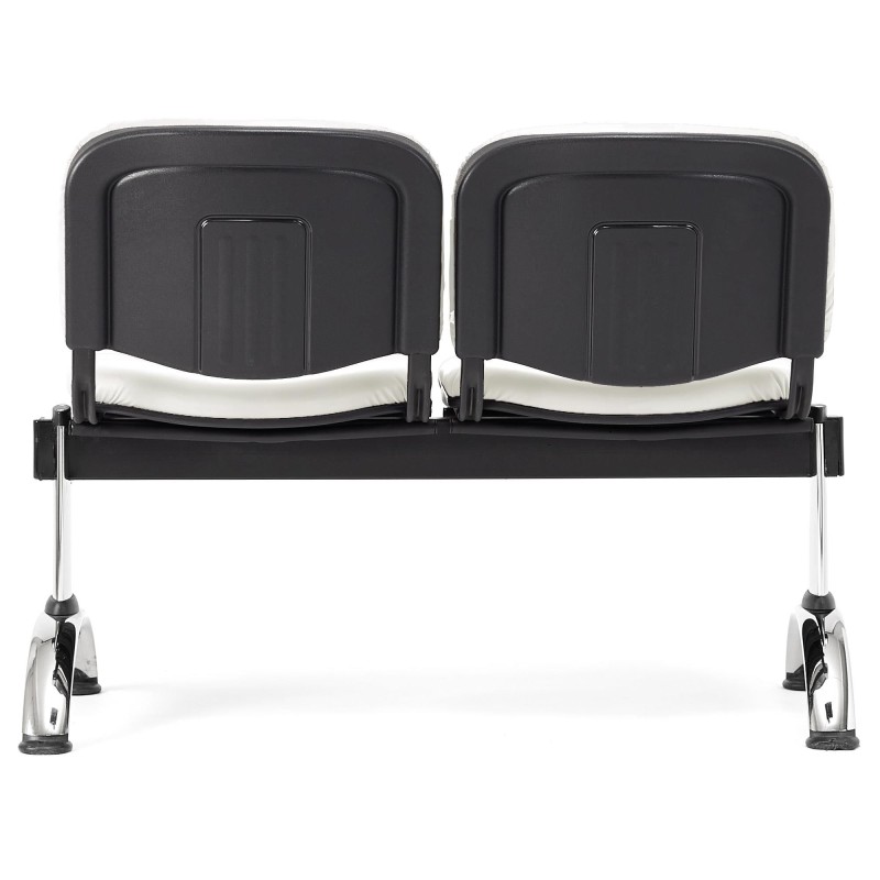 Bancada para recepción 2 asientos MOBY PIEL, negro