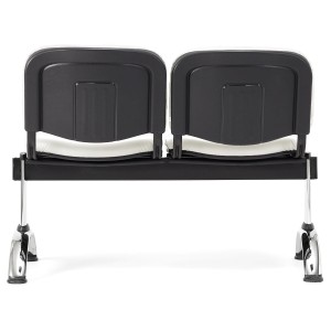 Bancada para recepción 2 asientos MOBY PIEL, negro