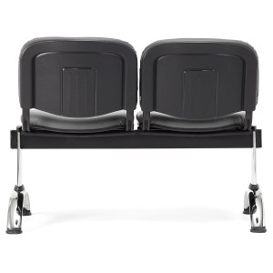 Bancada para recepción 2 asientos MOBY PIEL, negro