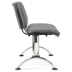 Bancada para recepción 2 asientos MOBY PIEL, negro