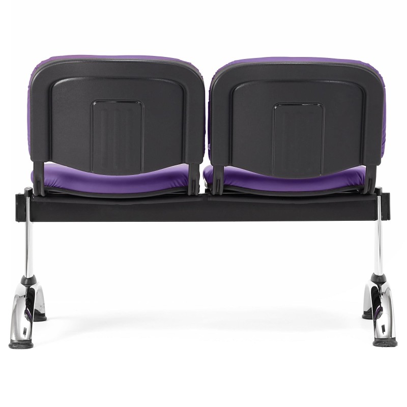 Bancada para recepción 2 asientos MOBY PIEL, negro