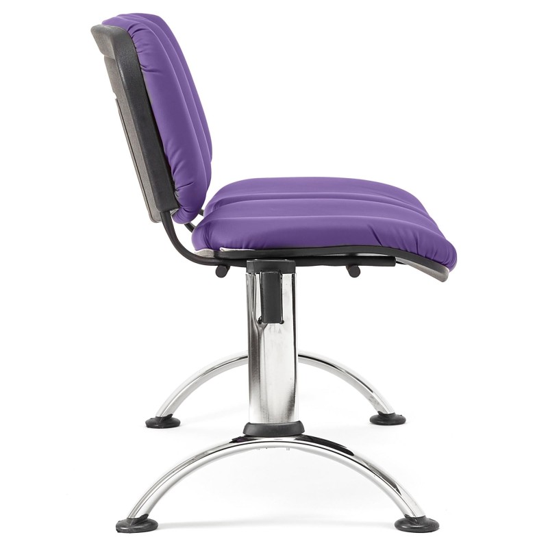 Bancada para recepción 2 asientos MOBY PIEL, negro