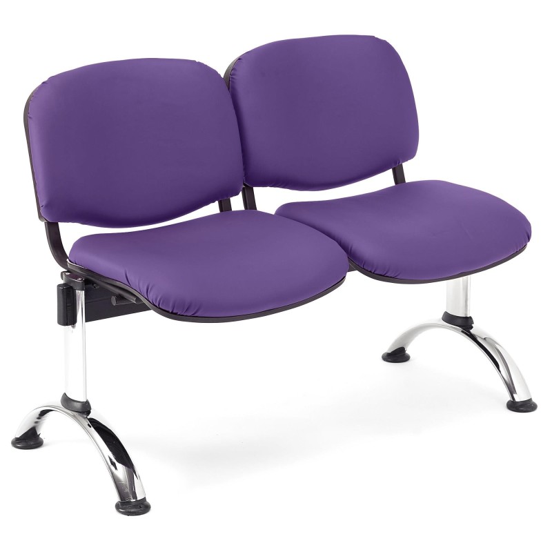 Bancada para recepción 2 asientos MOBY PIEL, negro