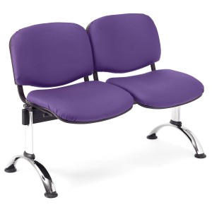 Bancada para recepción 2 asientos MOBY PIEL, negro