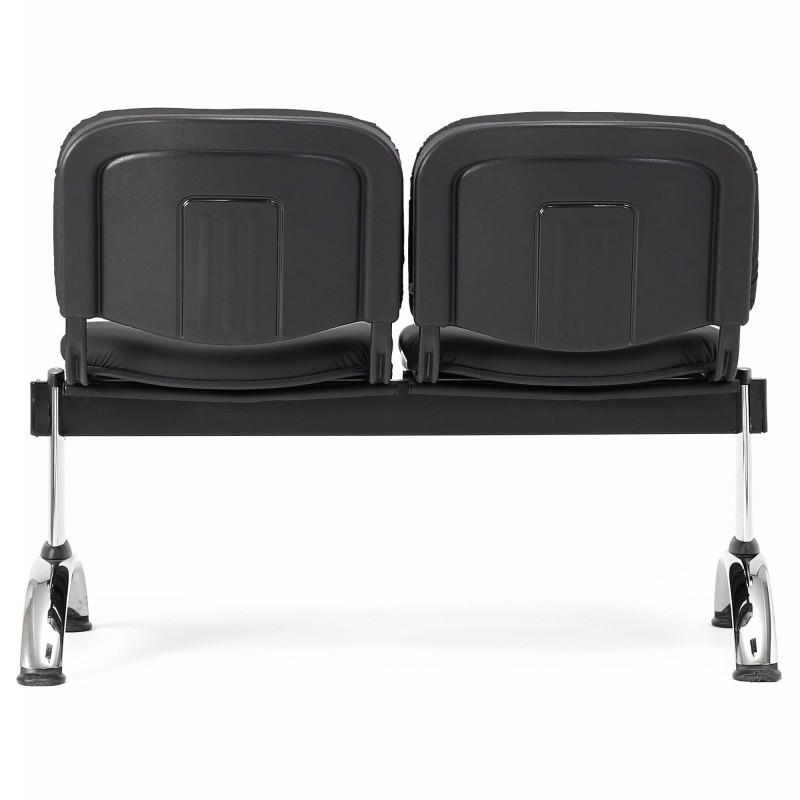 Bancada para recepción 2 asientos MOBY PIEL, negro