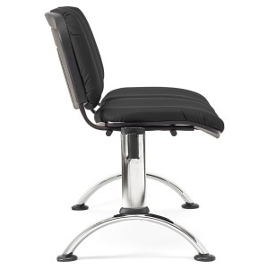 Bancada para recepción 2 asientos MOBY PIEL, negro