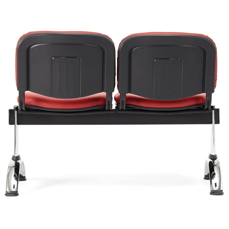 Bancada para recepción 2 asientos MOBY PIEL, negro