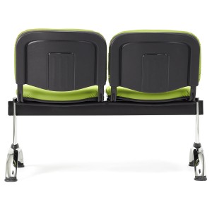 Bancada para recepción 2 asientos MOBY PIEL, negro