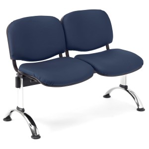 Bancada para recepción 2 asientos MOBY PIEL, negro