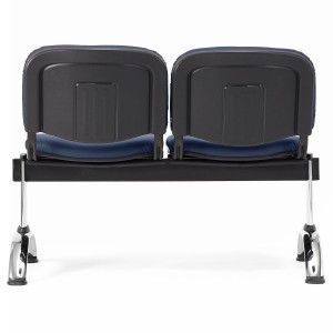 Bancada para recepción 2 asientos MOBY PIEL, negro