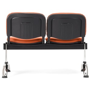 Bancada para recepción 2 asientos MOBY PIEL, negro