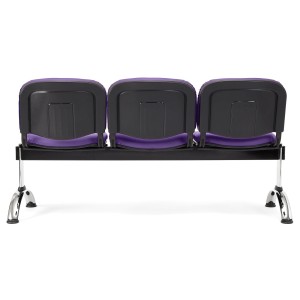 Bancada para recepción 3 asientos MOBY PIEL, negro