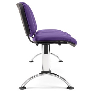 Bancada para recepción 3 asientos MOBY PIEL, negro