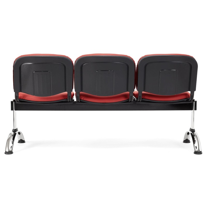 Bancada para recepción 3 asientos MOBY PIEL, negro