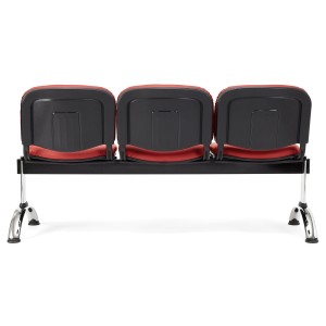 Bancada para recepción 3 asientos MOBY PIEL, negro