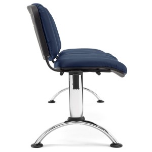 Bancada para recepción 3 asientos MOBY PIEL, negro