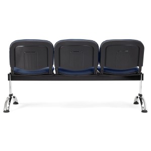 Bancada para recepción 3 asientos MOBY PIEL, negro