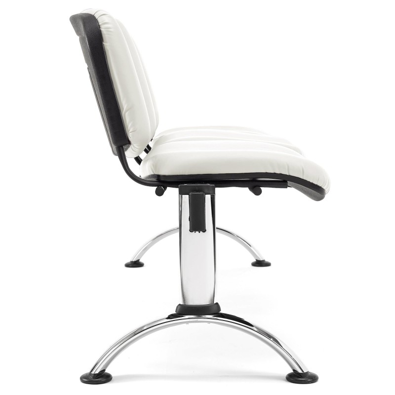 Bancada para recepción 3 asientos MOBY PIEL, negro