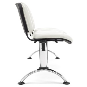 Bancada para recepción 3 asientos MOBY PIEL, negro